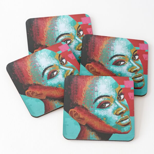 Item preview, Turquoise face tribal art designed and sold by khalaijimase.