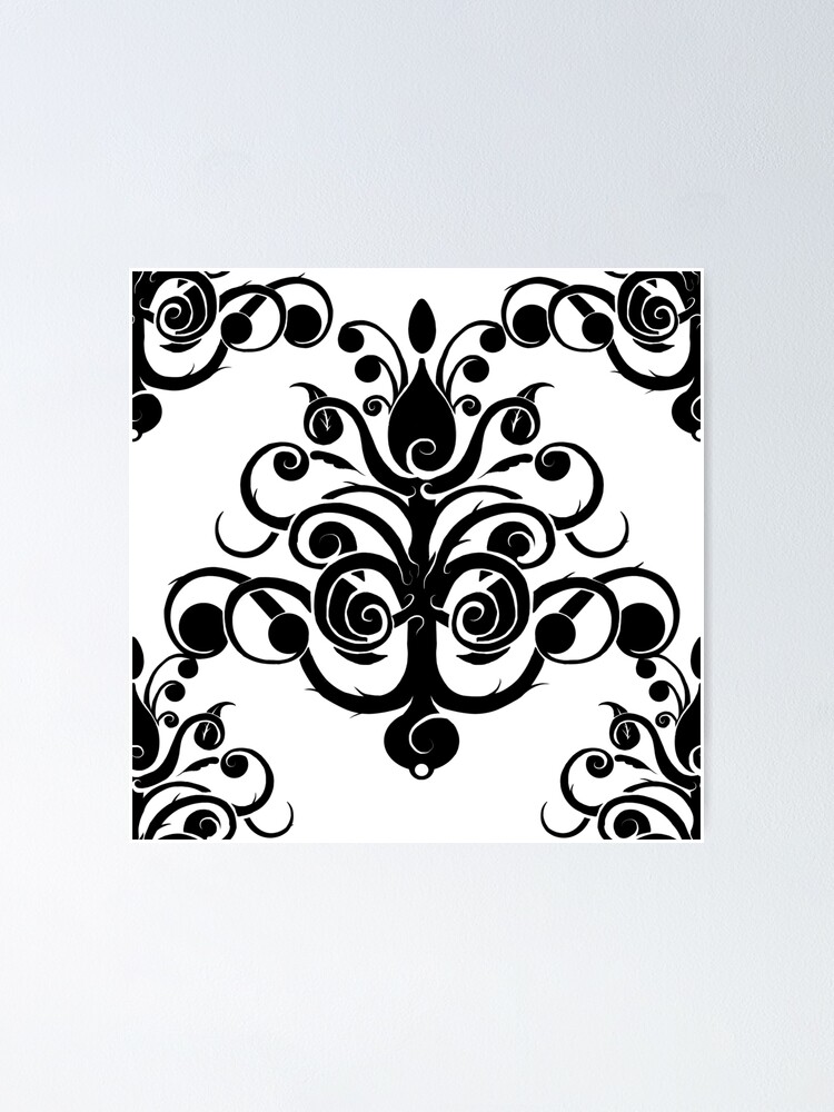 Motif baroque noir design 495 Poster