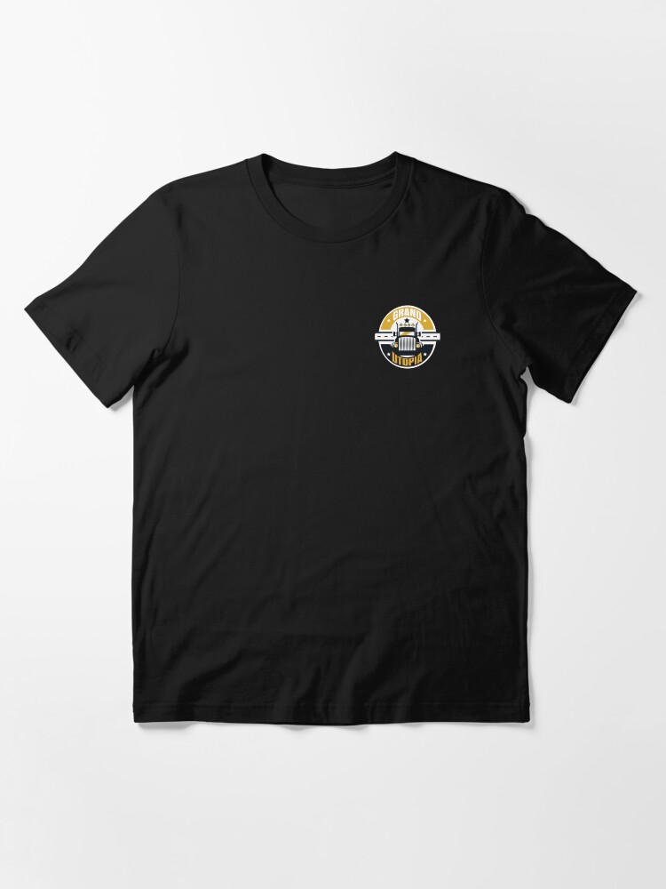 Aperçu 3 sur 7. T-shirt essentiel avec l'œuvre Grand Utopia Logo créée et vendue par MyGodness.