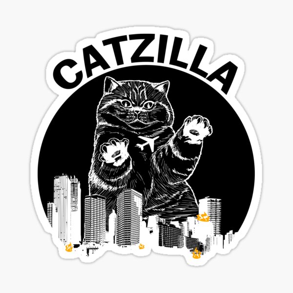 Vista previa del artículo con la obra «Catzilla», diseñado y vendido por primetee.