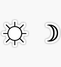 Sun and Moon minimalist aesthetic black and white tumblr design Sticker