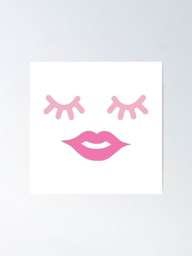 Cute Pink Kissing Lips Poster For Sale By Moongmakes Redbubble