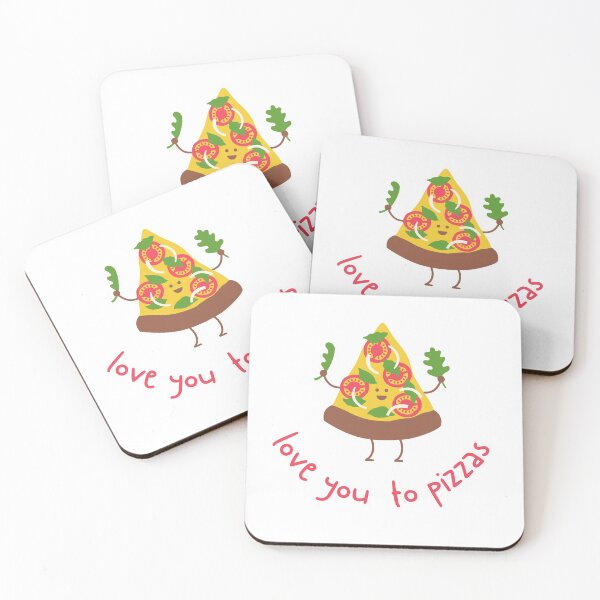 Item preview, I love you to Pizzas, I love You to Pieces, Pizza Pun (White) designed and sold by GoodMoodFood.