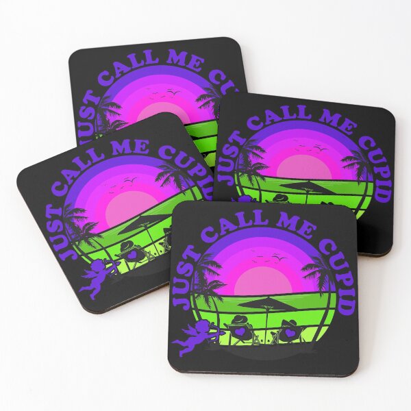 Item preview, Just Call Me Cupid - Retro Beach Sunset - Purple Green designed and sold by NoMatterLab.