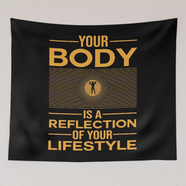 Item preview, Gym quote - Body is a Reflection Inspirational designed and sold by Designhub1000.