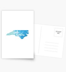 North Carolina - blue watercolor Postcards