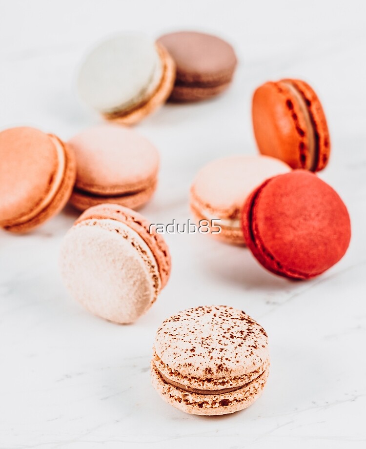 Fruit Macaron Print, Macarons Sweets On Marble, Minimal Cookie