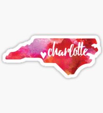 Charlotte, North Carolina - pink watercolor Sticker