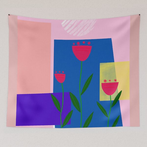 Item preview, abstract floral composition designed and sold by redstitchlab.