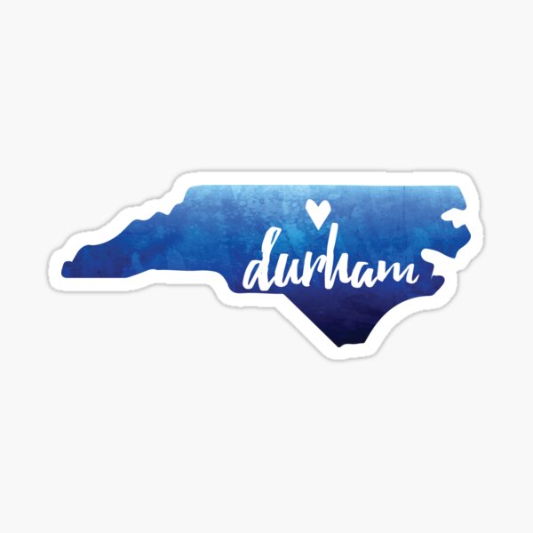 Durham, North Carolina - blue watercolor Sticker