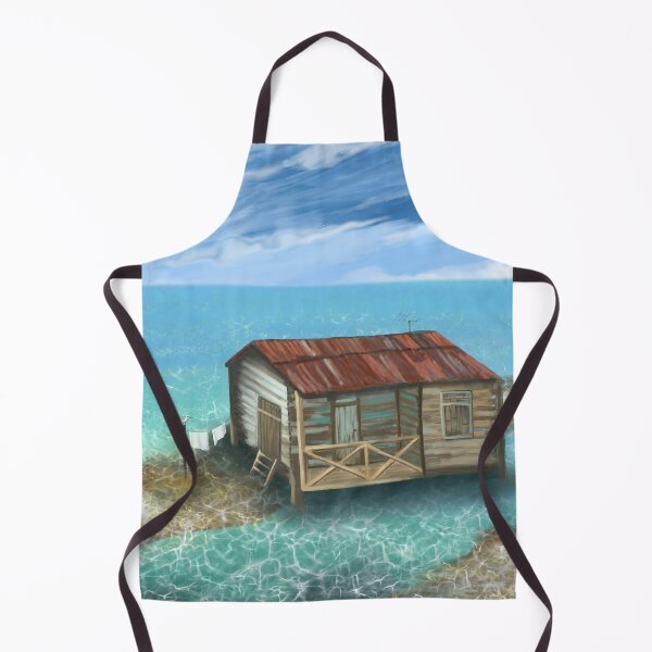 Item preview, Wooden fishing hut in a Caribbean sea designed and sold by JakoRila.