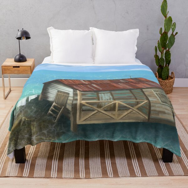 Item preview, Wooden fishing hut in a Caribbean sea designed and sold by JakoRila.