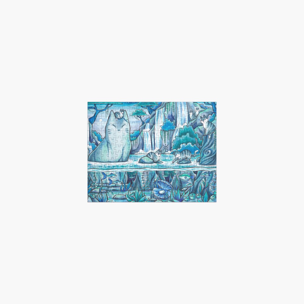 Mysterious Jungle Cat Pond Jigsaw Puzzle