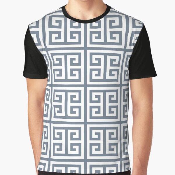 All Over Graphic Tee | Greek Key (Navy Blue & White Pattern) by Lxlbx8 - Large - Society6