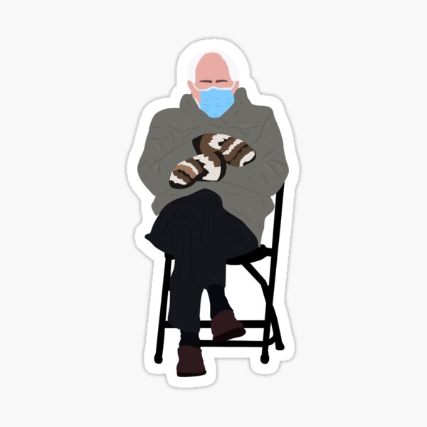 Inauguration Bernie In Chair Biden 2021 Sitting Meme Sticker
