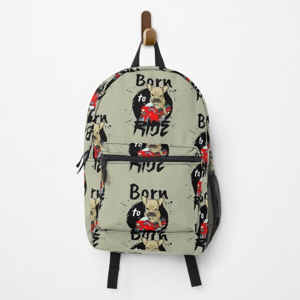 Item preview, BORN TO RIDE cute puppy dog motorcycle biker (dark) designed and sold by SolidEarthArt.