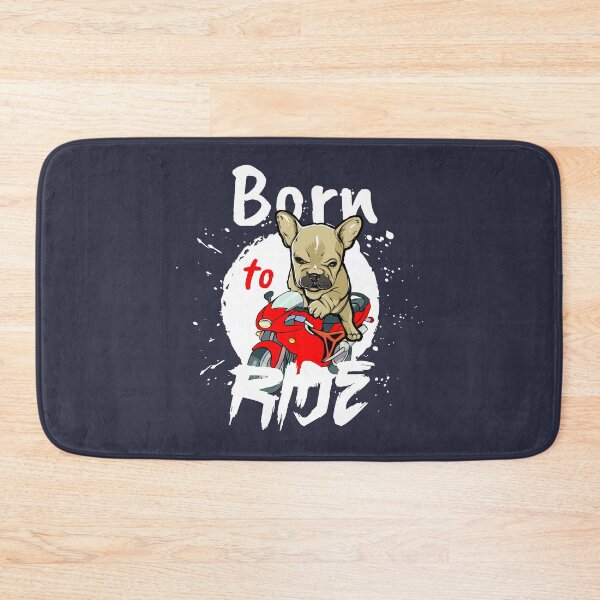 Item preview, BORN TO RIDE cute puppy dog motorcycle biker (light) designed and sold by SolidEarthArt.