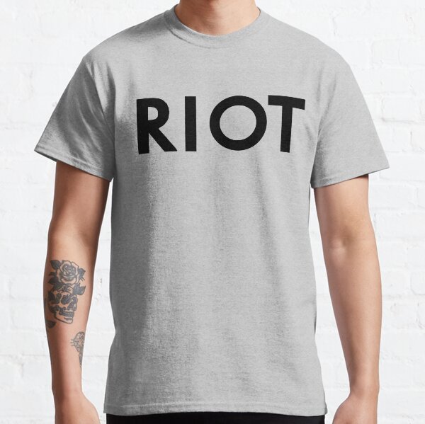 Artikel-Vorschau von Macs RIOT Shirt - Immer sonnig (schwarzer Schriftzug), designt und verkauft von MonkeysMouth.