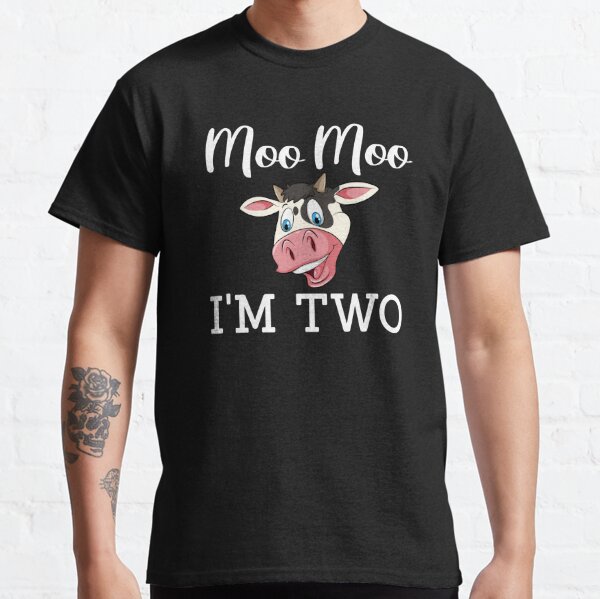 Moo Moo I'm 2 Set Cow 2nd Birthday Pink & Blue Fence Farm 