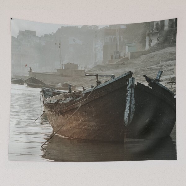Item preview, Varanasi, boat in river Ganga designed and sold by Melissa Peltenburg.