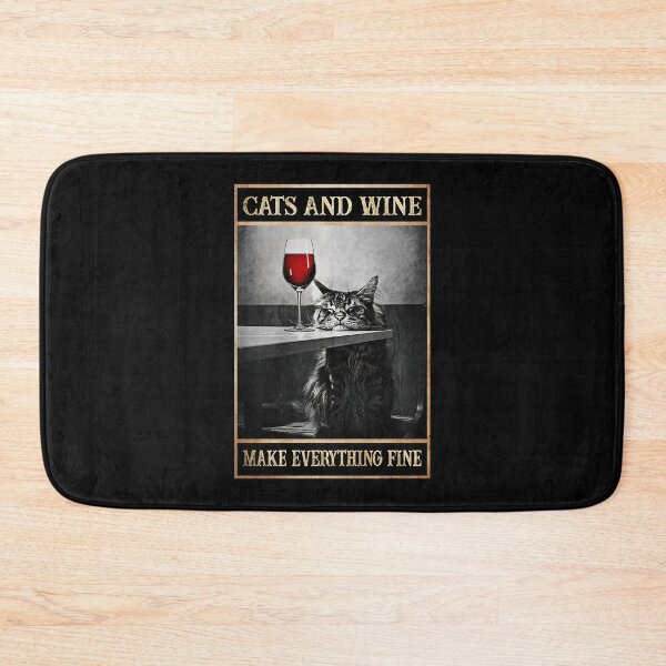 Item preview, Cat And Wine Make Everything Fine Gift Main Con Cat Lovers designed and sold by OwensdesignArt.