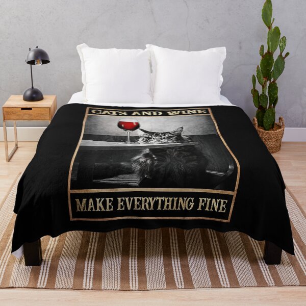 Item preview, Cat And Wine Make Everything Fine Gift Main Con Cat Lovers designed and sold by OwensdesignArt.