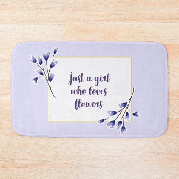 Item preview, Just a girl who loves flowers flower quote 3, Lovely Beautiful Blue Colored Pattern designed and sold by DoodlesFlowers.