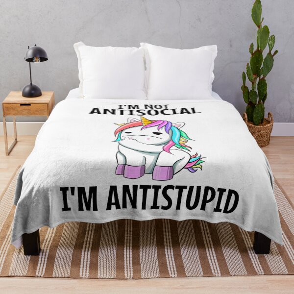 Item preview, AntiStupid Unicorn , I'M NOT ANTISOCIAL ,I'M ANTISTUPID designed and sold by Barbaroot.