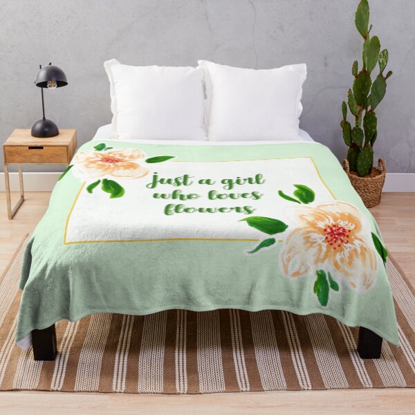 Item preview, Just a girl who loves flowers flower quote 1 designed and sold by DoodlesFlowers.