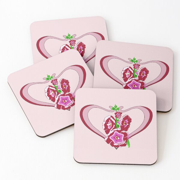 Item preview, Hearts and hollyhock (Alcea) designed and sold by aapshop.