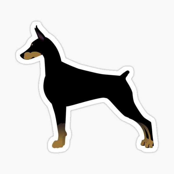 Doberman Pinscher Basic Breed Silhouette Sticker