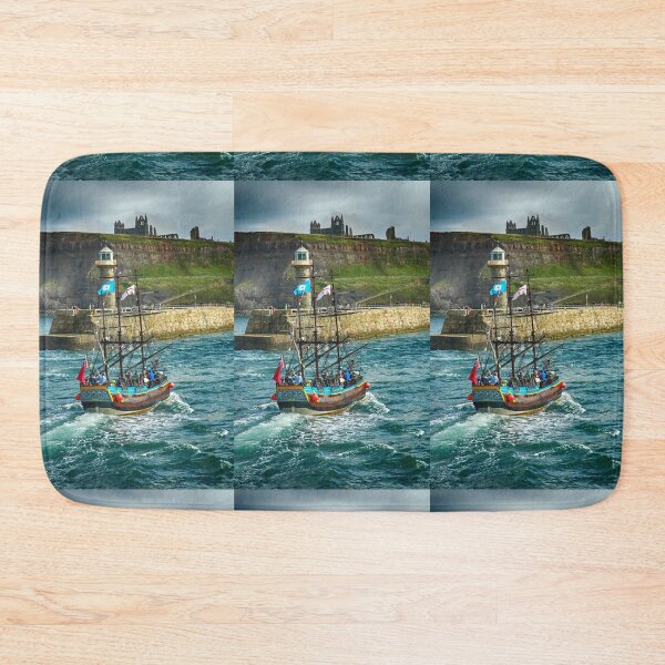 Item preview, Whitby Harbour, Yorkshire. The Bark Endeavour, Nautical British coast art designed and sold by BarbaraGlebska.