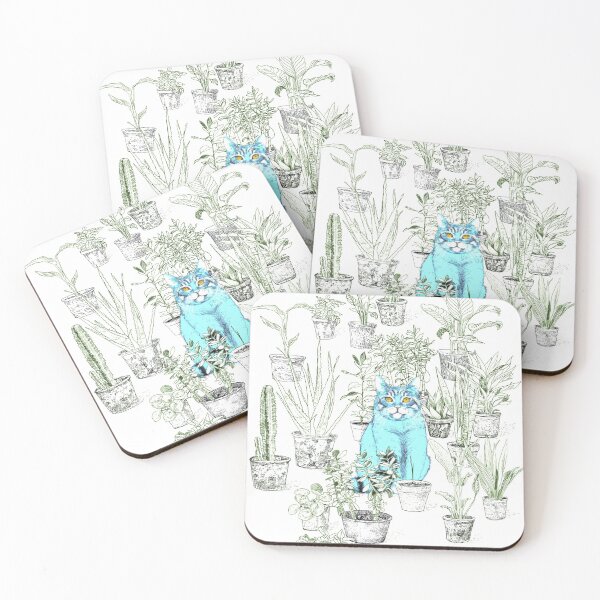 Item preview, Cat with houseplants designed and sold by WildDot.