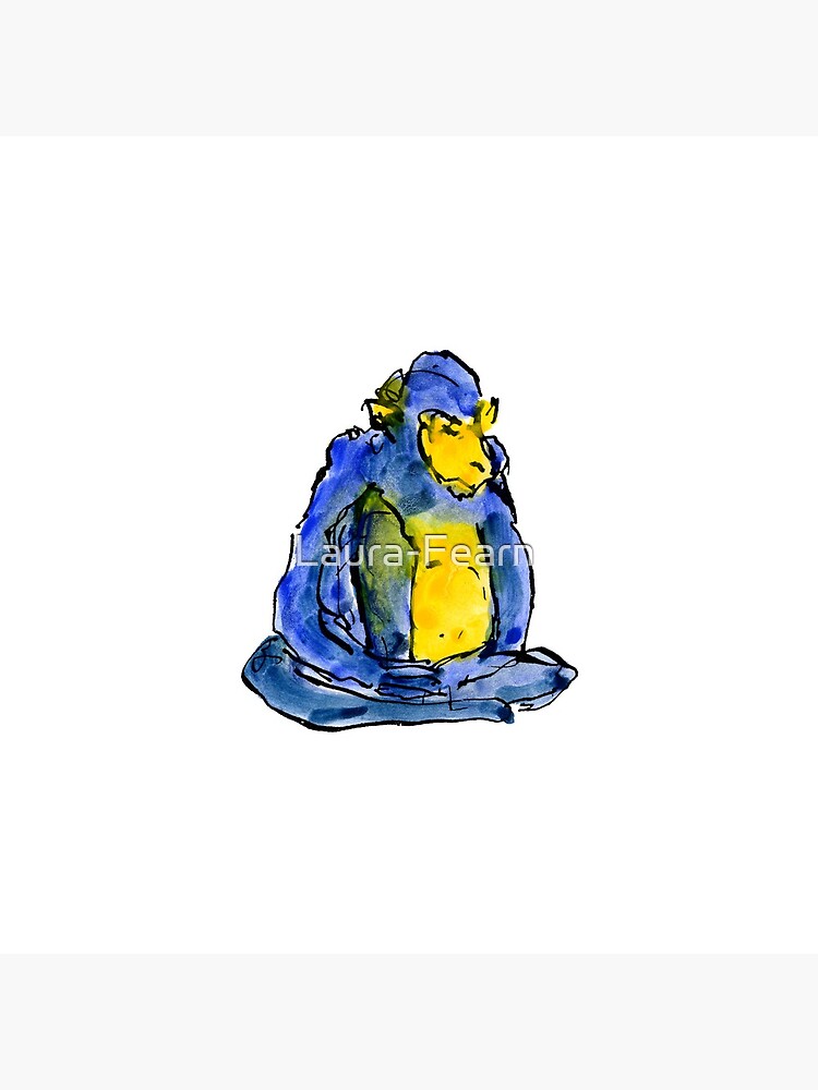 Sitting Blue Monkey by Laura-Fearn