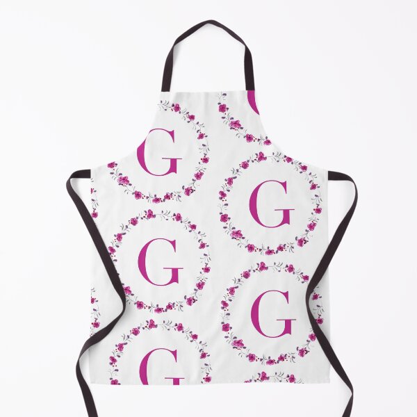 Item preview, Letter G monogram with fuchsia colored flowers and leaves designed and sold by Createlikeamom.