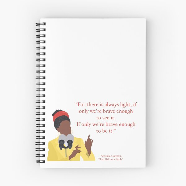 Item preview, Amanda Gorman “The Hill We Climb” Illustrated Quote Red designed and sold by Happiest-Camper.