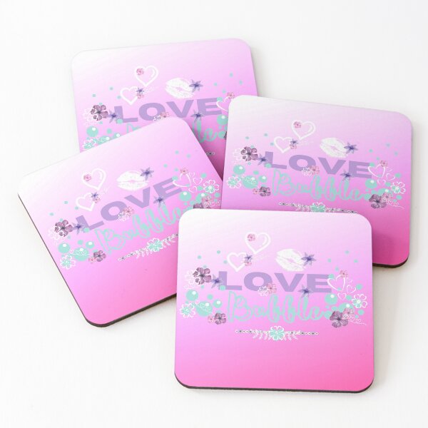 Item preview, Love Bubble, pink, purple, turquoise, love hearts, kisses, bubbles designed and sold by zanybay.