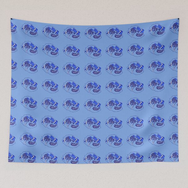 Item preview, Map of Reunion Island, variant in blue designed and sold by Catherine Debusne.