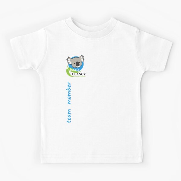 Koala Clancy Foundation Team Member small logo blue Kids T-Shirt
