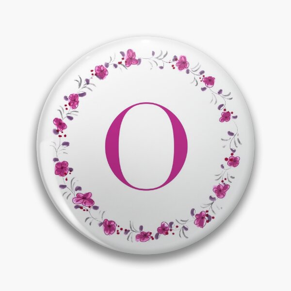 Item preview, Letter O monogram with fuchsia colored flowers and leaves designed and sold by Createlikeamom.