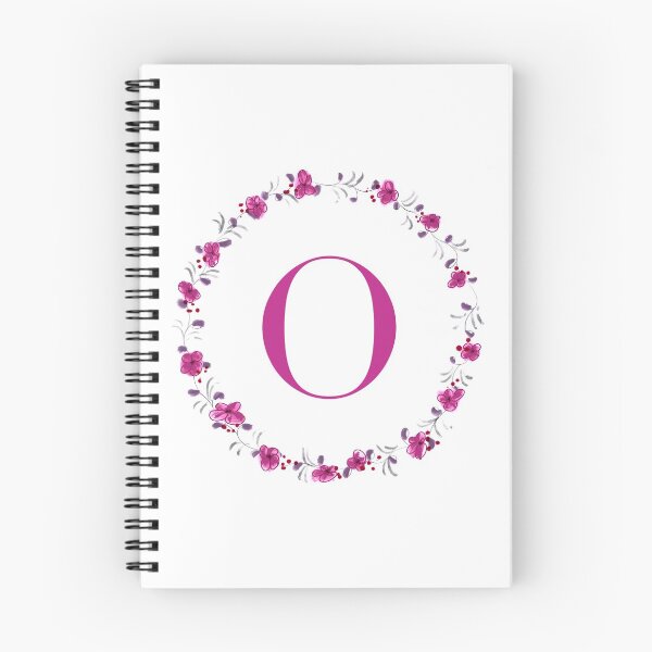 Item preview, Letter O monogram with fuchsia colored flowers and leaves designed and sold by Createlikeamom.