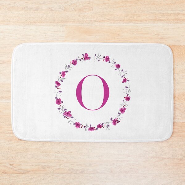 Item preview, Letter O monogram with fuchsia colored flowers and leaves designed and sold by Createlikeamom.