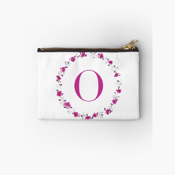 Item preview, Letter O monogram with fuchsia colored flowers and leaves designed and sold by Createlikeamom.