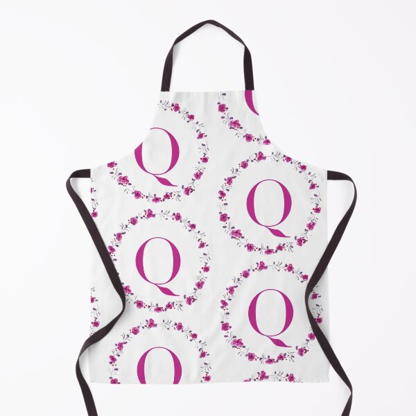 Item preview, Letter Q monogram with fuchsia colored flowers and leaves designed and sold by Createlikeamom.