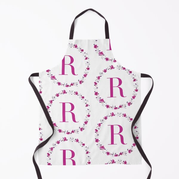Item preview, Letter R monogram with fuchsia colored flowers and leaves designed and sold by Createlikeamom.