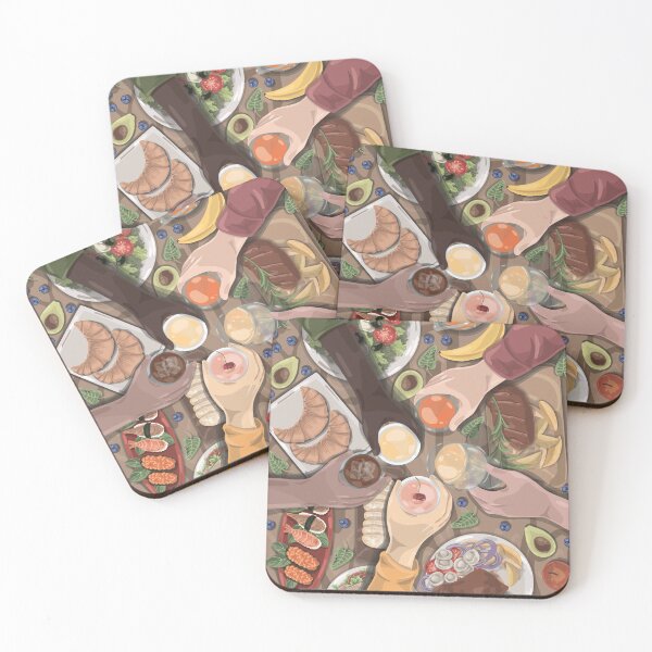 Item preview, Gathering of Family and Friends Over Food And Toasting Drinks designed and sold by Alicia Chee.