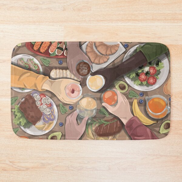Item preview, Gathering of Family and Friends Over Food And Toasting Drinks designed and sold by Alicia Chee.
