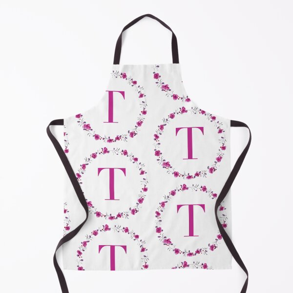 Item preview, Letter T monogram with fuchsia colored flowers and leaves designed and sold by Createlikeamom.