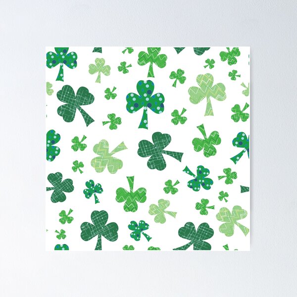 Item preview, St. Patricks day Shamrock Tumble on white designed and sold by Meg M Studio.