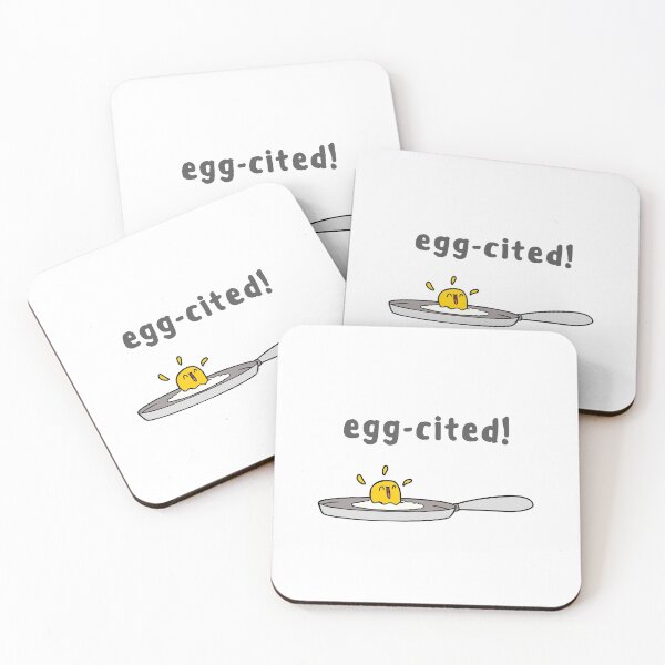 Item preview, Egg-cited, Excited, Egg Pun designed and sold by GoodMoodFood.